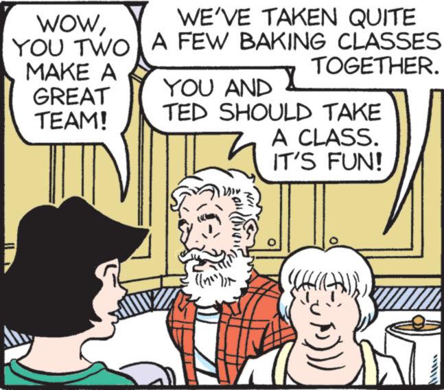 Font OCR: WOWYOU TWO MAKE A GREAT TEAM! WE'VE TAKEN QUITE A FEW BAKING CLASSES TOGETHER. YOU AND TED SHOULD TAKE A CLASS. IT'S FUN! ((n²`))+ Al (A))) M WOWYOU TWO MAKE A GREAT TEAM ! WE'VE TAKEN QUITE A FEW BAKING CLASSES TOGETHER . YOU AND TED SHOULD TAKE A CLASS . IT'S FUN ! ( ( n²` ) ) + Al ( A ) ) ) M