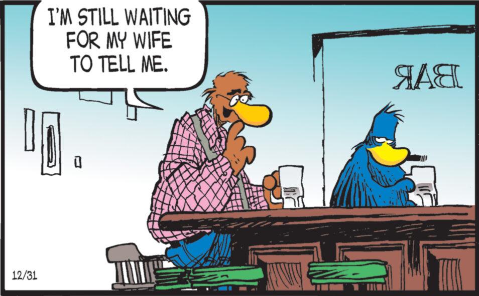 Conversation OCR: I'M STILL WAITING FOR MY WIFE TO TELL ME. 10 12/31 0 ??? I'M STILL WAITING FOR MY WIFE TO TELL ME . 10 12/31 0 ???