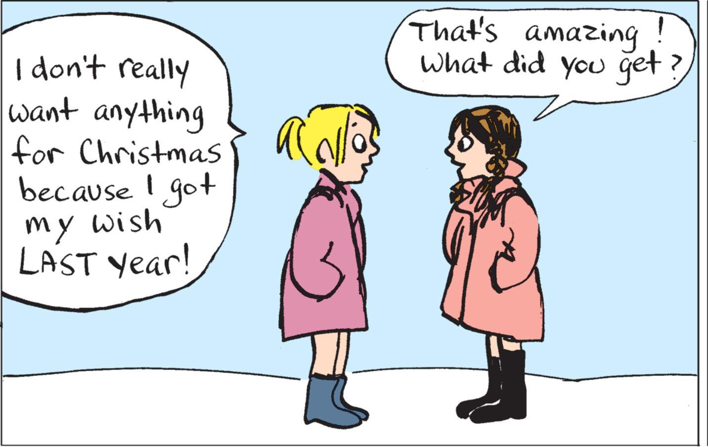 Human body OCR: I don't really want anything for Christmas because I got my wish LAST year! Cal That's amazing What did you get? I don't really want anything for Christmas because I got my wish LAST year ! Cal That's amazing What did you get ?