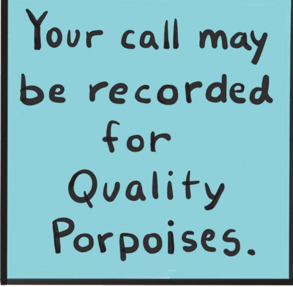 Square OCR: Your call may be recorded for Quality Porpoises. Your call may be recorded for Quality Porpoises .