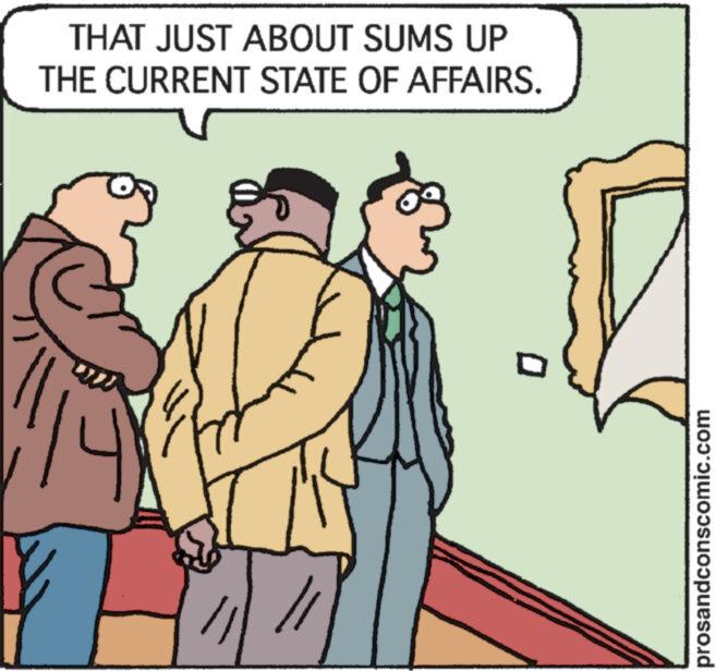 Font OCR: THAT JUST ABOUT SUMS UP THE CURRENT STATE OF AFFAIRS. F prosandconscomic.com THAT JUST ABOUT SUMS UP THE CURRENT STATE OF AFFAIRS . F prosandconscomic.com