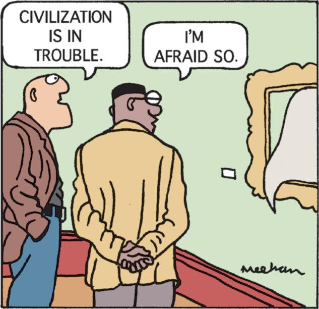 Interaction OCR: CIVILIZATION IS IN TROUBLE. I'M AFRAID SO. Meehan CIVILIZATION IS IN TROUBLE . I'M AFRAID SO . Meehan