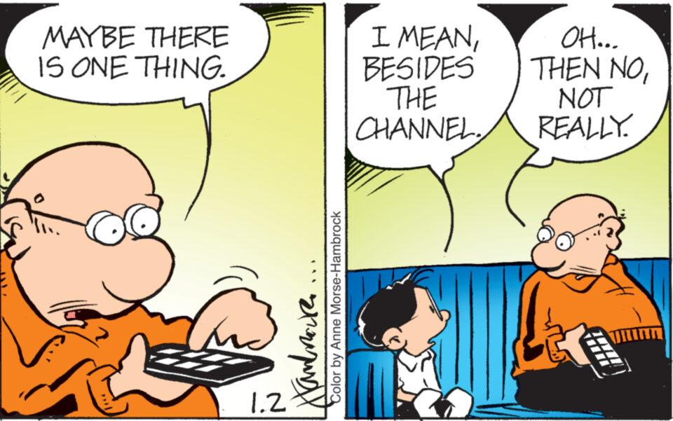 Art OCR: MAYBE THERE IS ONE THING. 1.2 2 Color by Anne Morse-Hambrock I MEANBESIDES THE CHANNEL. NE Ot... THEN NONOT REALLY. WII MAYBE THERE IS ONE THING . 1.2 2 Color by Anne Morse - Hambrock I MEANBESIDES THE CHANNEL . NE Ot ... THEN NONOT REALLY . WII