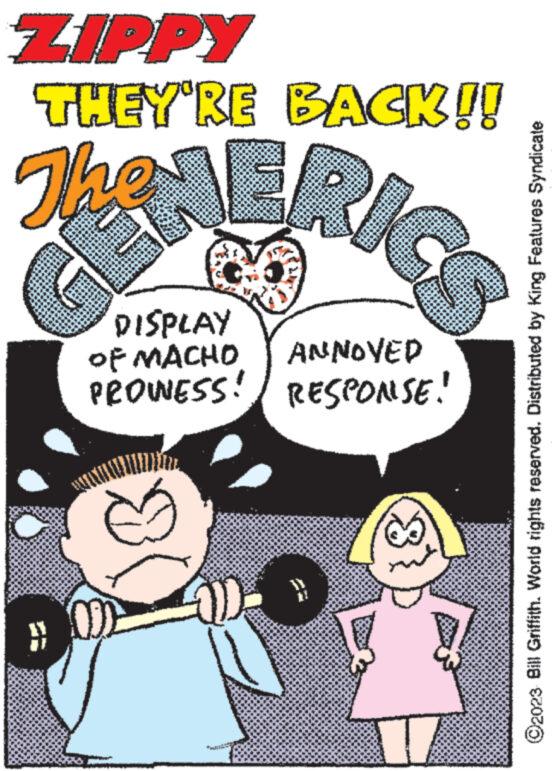 Sharing OCR: ZIPPY THEY'RE BACK!! The TURMERIC DISPLAY OF MACHO ANNOVED PROWESS! RESPONSE! ? 41 (0) ?2023 Bill Griffith. World rights reserved. Distributed by King Features Syndicate ZIPPY THEY'RE BACK !! The TURMERIC DISPLAY OF MACHO ANNOVED PROWESS ! RESPONSE ! ? 41 ( 0 ) ?2023 Bill Griffith . World rights reserved . Distributed by King Features Syndicate
