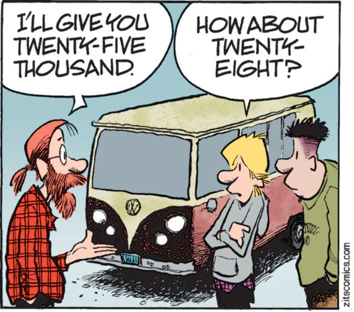 Sharing OCR: I'LL GIVE YOU TWENTY-FIVE THOUSAND. AG ww PD HOW ABOUT TWENTY- EIGHT? WWW zitscomics.com I'LL GIVE YOU TWENTY - FIVE THOUSAND . AG ww PD HOW ABOUT TWENTY EIGHT ? WWW zitscomics.com
