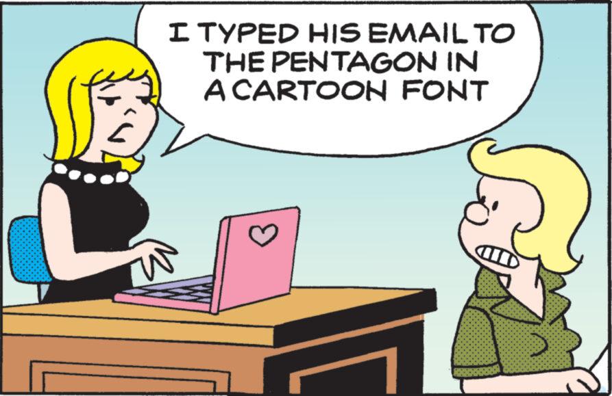 Rectangle OCR: es Tw I TYPED HIS EMAIL TO THE PENTAGON IN A CARTOON FONT > 1 es Tw I TYPED HIS EMAIL TO THE PENTAGON IN A CARTOON FONT > 1