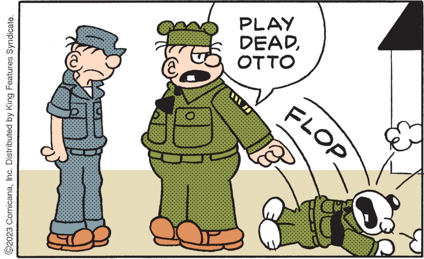 Happy OCR: ?2023 ComicanaInc. Distributed by King Features Syndicate. www. O dond S Q YARAR OTTO DEADPLAY BRE ?2023 ComicanaInc. Distributed by King Features Syndicate . www . O dond S Q YARAR OTTO DEADPLAY BRE