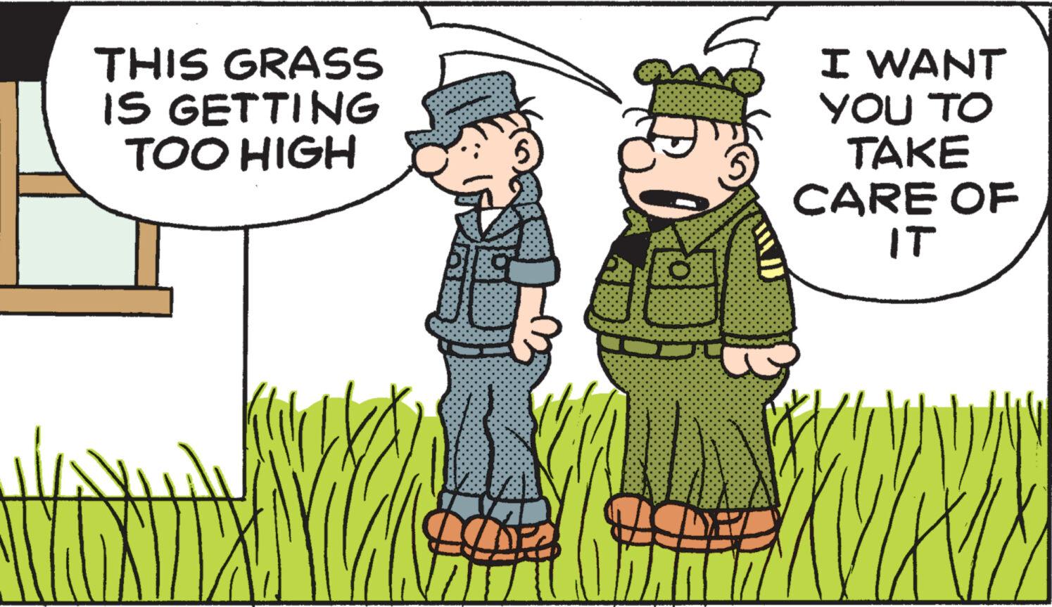 Mammal OCR: THIS GRASS IS GETTING TOO HIGH T O HE NAME I WANT YOU TO TAKE CARE OF IT THIS GRASS IS GETTING TOO HIGH T O HE NAME I WANT YOU TO TAKE CARE OF IT