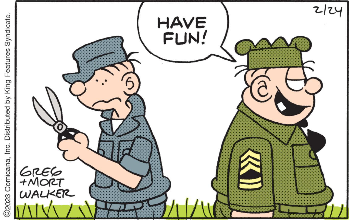 Smile OCR: O2023 ComicanaInc. Distributed by King Features Syndicate. VAZ WALKER +MORT A 31 9329 FUN! HAVE 2/24 O2023 ComicanaInc. Distributed by King Features Syndicate . VAZ WALKER + MORT A 31 9329 FUN ! HAVE 2/24