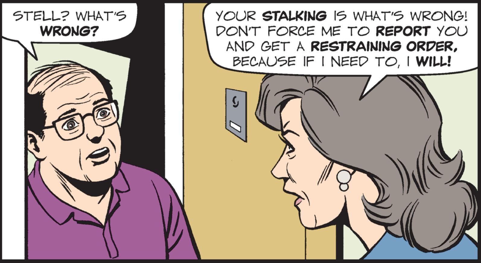 Sharing OCR: STELL? WHAT'S WRONG? YOUR STALKING IS WHAT'S WRONG! DON'T FORCE ME TO REPORT YOU AND GET A RESTRAINING ORDERI WILL! STELL ? WHAT'S WRONG ? YOUR STALKING IS WHAT'S WRONG ! DON'T FORCE ME TO REPORT YOU AND GET A RESTRAINING ORDERBECAUSE IF I NEED TOI WILL !