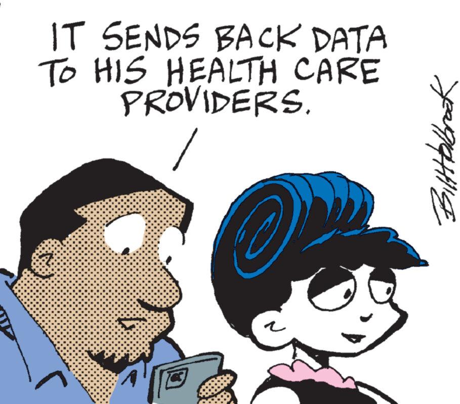 Finger OCR: IT SENDS BACK DATA TO HIS HEALTH CARE PROVIDERS. 10 r Bilthbalbrook IT SENDS BACK DATA TO HIS HEALTH CARE PROVIDERS . 10 r Bilthbalbrook