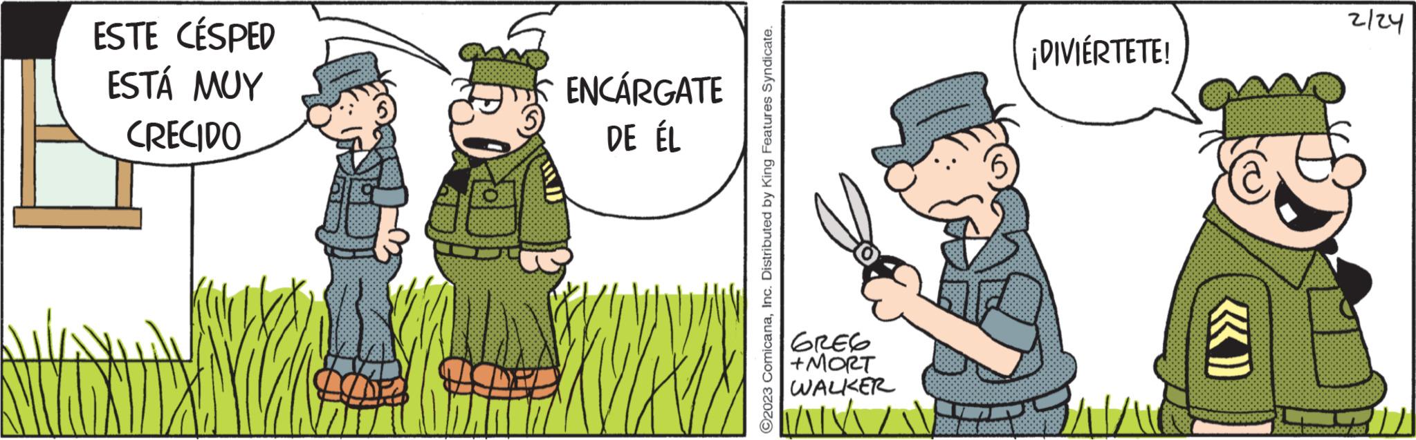 Sharing OCR: ESTE CÉSPED ESTÁ MUY CRECIDO UNI ENCÁRGATE DE ÉL DANY ?2023 ComicanaInc. Distributed by King Features Syndicate. GREG +MORT WALKER MANN ¡DIVIÉRTETE! 2/24 00000 ESTE CÉSPED ESTÁ MUY CRECIDO UNI ENCÁRGATE DE ÉL DANY ?2023 ComicanaInc. Distributed by King Features Syndicate . GREG + MORT WALKER MANN ¡ DIVIÉRTETE ! 2/24 00000