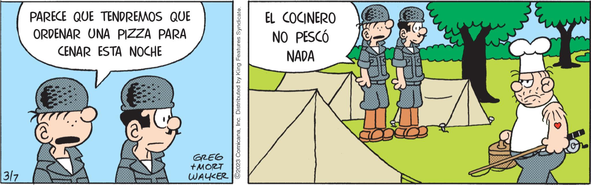 Font OCR: 3/7 PARECE QUE TENDREMOS QUE ORDENAR UNA PIZZA PARA CENAR ESTA NOCHE 160000 68 500% GREG +MORT WALKER ?2023 ComicanaInc. Distributed by King Features Syndicate. EL COCINERO NO PESCÓ NADA 3/7 PARECE QUE TENDREMOS QUE ORDENAR UNA PIZZA PARA CENAR ESTA NOCHE 160000 68 500 % GREG + MORT WALKER ?2023 ComicanaInc. Distributed by King Features Syndicate . EL COCINERO NO PESCÓ NADA