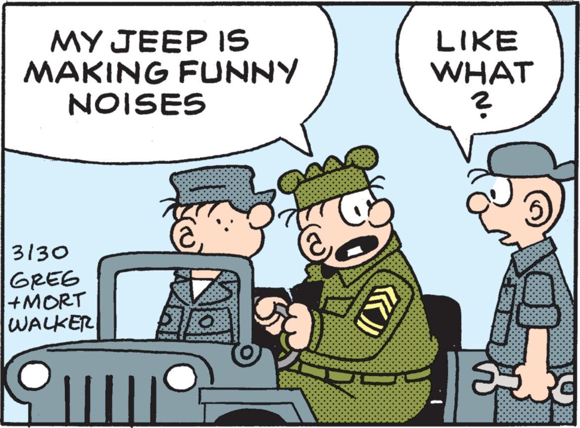 Happy OCR: MY JEEP IS MAKING FUNNY NOISES 3130 GREG +MORT WALKER ||| (())) LIKE WHAT ? Fuc MY JEEP IS MAKING FUNNY NOISES 3130 GREG + MORT WALKER ||| ( ( ) ) ) LIKE WHAT ? Fuc