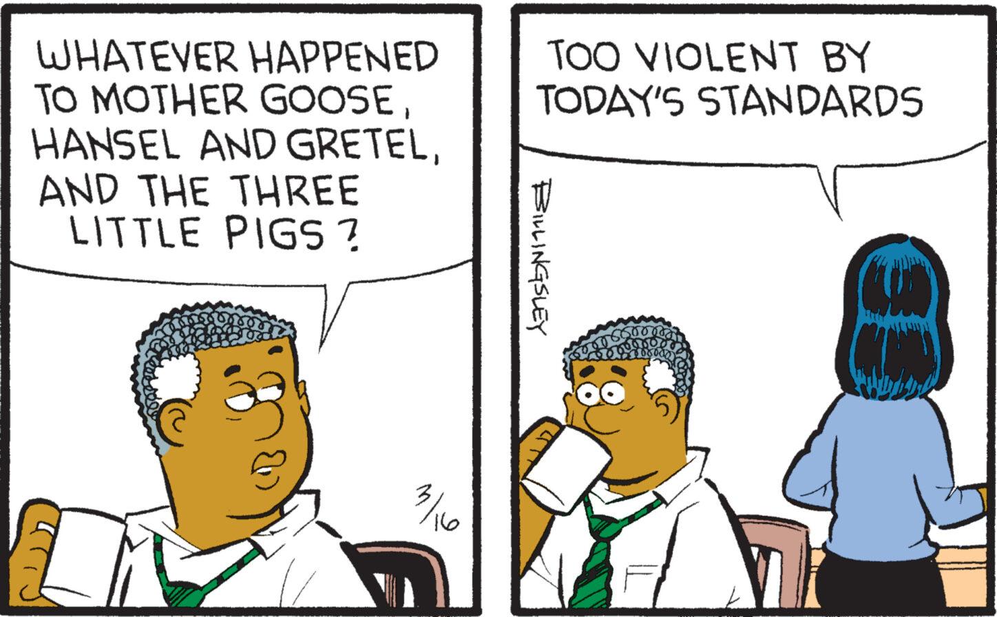 Gesture OCR: WHATEVER HAPPENED TO MOTHER GOOSEAND THE THREE LITTLE PIGS ? (1) 3/16 TOO VIOLENT BY TODAY'S STANDARDS BILLINGSLEY 6500000 WHATEVER HAPPENED TO MOTHER GOOSEHANSEL AND GRETELAND THE THREE LITTLE PIGS ? ( 1 ) 3/16 TOO VIOLENT BY TODAY'S STANDARDS BILLINGSLEY 6500000