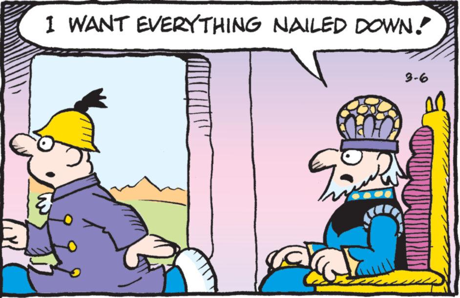 Fictional character OCR: I WANT EVERYTHING NAILED DOWN! For 3-6 I WANT EVERYTHING NAILED DOWN ! For 3-6