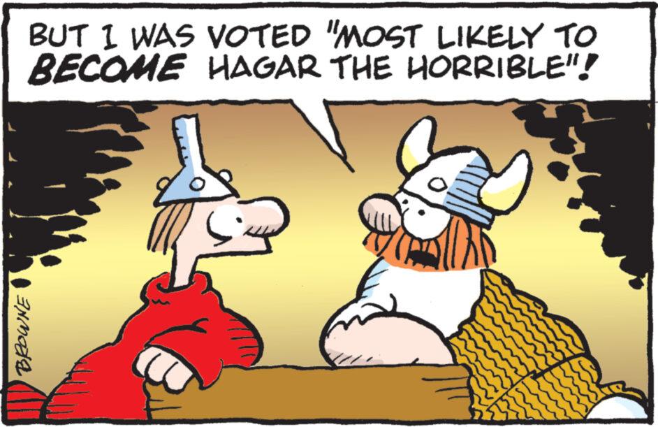 Art OCR: BUT I WAS VOTED "MOST LIKELY TO BECOME HAGAR THE HORRIBLE"! EMOZE BUT I WAS VOTED " MOST LIKELY TO BECOME HAGAR THE HORRIBLE " ! EMOZE