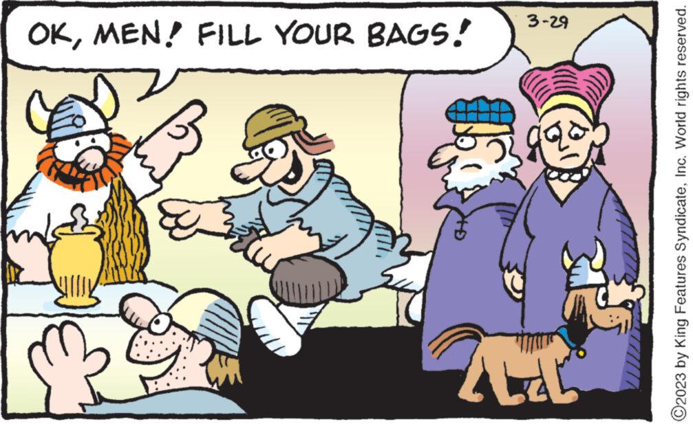 Interaction OCR: Lab OKMEN! FILL YOUR BAGS! 3-29 ?2023 by King Features SyndicateInc. World rights reserved. Lab OKMEN ! FILL YOUR BAGS ! 3-29 ?2023 by King Features SyndicateInc. World rights reserved .