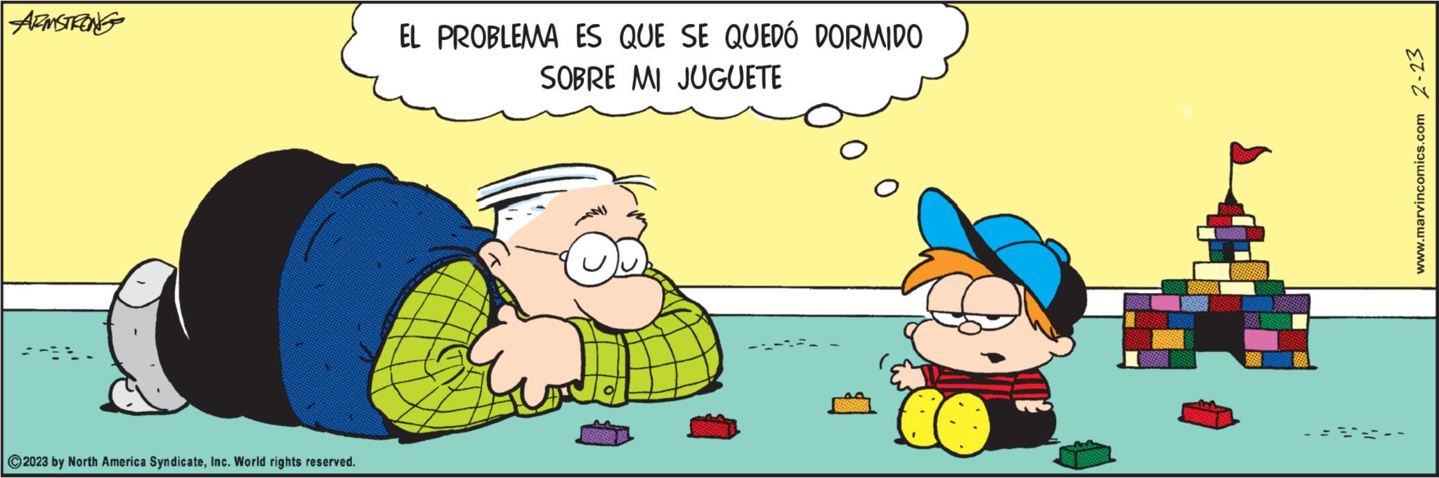 Leisure OCR: ARMSTRONG ?2023 by North America SyndicateInc. World rights reserved. EL PROBLEMA ES QUE SE QUEDÓ DORMIDO SOBRE MI JUGUETE --- 2-23 www.marvincomics.com ARMSTRONG ?2023 by North America SyndicateInc. World rights reserved . EL PROBLEMA ES QUE SE QUEDÓ DORMIDO SOBRE MI JUGUETE --- 2-23 www.marvincomics.com