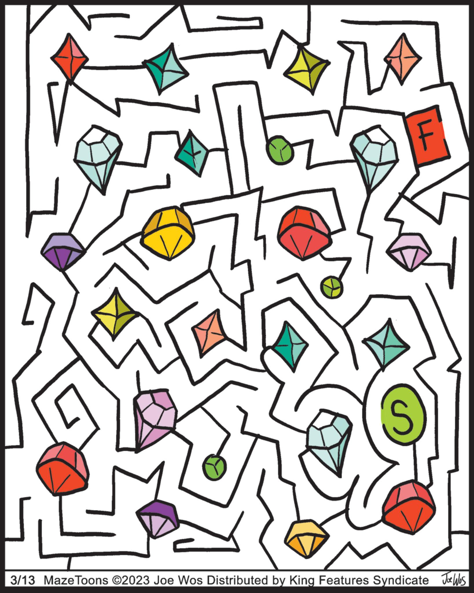 Parallel OCR: le 3/13 Maze Toons ©2023 Joe Wos Distributed by King Features Syndicate Wes le 3/13 Maze Toons © 2023 Joe Wos Distributed by King Features Syndicate Wes