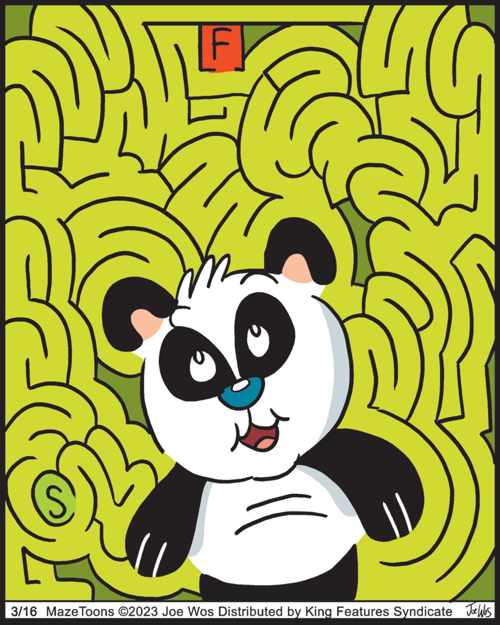 Graphics OCR: [F) 3/16 Maze Toons ©2023 Joe Wos Distributed by King Features Syndicate s [ F ) 3/16 Maze Toons © 2023 Joe Wos Distributed by King Features Syndicate s