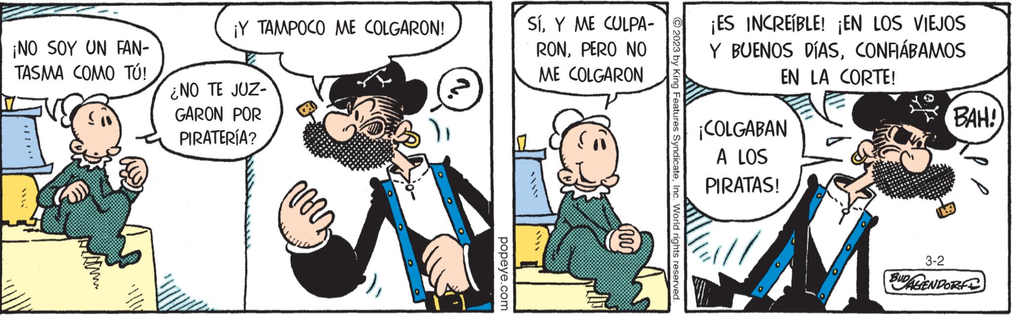 Parallel OCR: ¡NO SOY UN FAN- TASMA COMO TÚ! RA ¡Y TAMPOCO ME COLGARON! ¿NO TE JUZ- GARON POR PIRATERÍA? crav popeye.com SíY ME CULPA- RONPERO NO ME COLGARON (? © 2023 by King Features SyndicateInc. World rights reserved. ¡ES INCREÍBLE! ¡EN LOS VIEJOS Y BUENOS DÍASCONFIÁBAMOS EN LA CORTE! ¡COLGABAN A LOS PIRATAS! BAH! 3-2 BUDALENDORF ¡ NO SOY UN FAN TASMA COMO TÚ ! RA ¡ Y TAMPOCO ME COLGARON ! ¿ NO TE JUZ GARON POR PIRATERÍA ? crav popeye.com SíY ME CULPA RONPERO NO ME COLGARON ( ? © 2023 by King Features SyndicateInc. World rights reserved . ¡ ES INCREÍBLE ! ¡ EN LOS VIEJOS Y BUENOS DÍASCONFIÁBAMOS EN LA CORTE ! ¡ COLGABAN A LOS PIRATAS ! BAH ! 3-2 BUDALENDORF