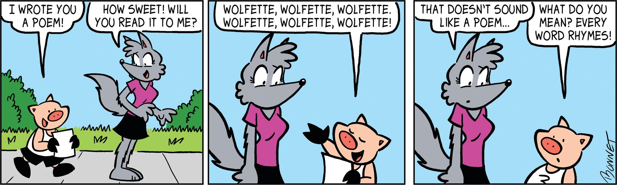 Gesture OCR: I WROTE YOU A POEM! ???? M HOW SWEET! WILL YOU READ IT TO ME? wwww. M www M WOLFETTEWOLFETTE. WOLFETTEWOLFETTE! A n THAT DOESN'T SOUND) WHAT DO YOU LIKE A POEM... MEAN? EVERY WORD RHYMES! VA BONNET I WROTE YOU A POEM ! ???? M HOW SWEET ! WILL YOU READ IT TO ME ? wwww . M www M WOLFETTEWOLFETTE . WOLFETTEWOLFETTE ! A n THAT DOESN'T SOUND ) WHAT DO YOU LIKE A POEM ... MEAN ? EVERY WORD RHYMES ! VA BONNET