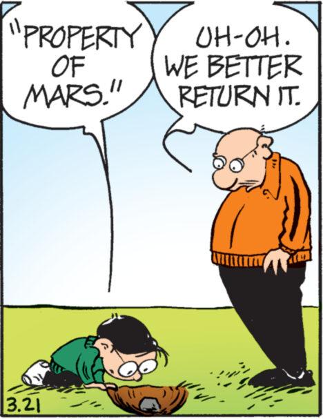 Conversation OCR: "PROPERTY OH-OH. WE BETTER RETURN IT. OF MARS." 3.21 wwwwww " PROPERTY OH - OH . WE BETTER RETURN IT . OF MARS . " 3.21 wwwwww