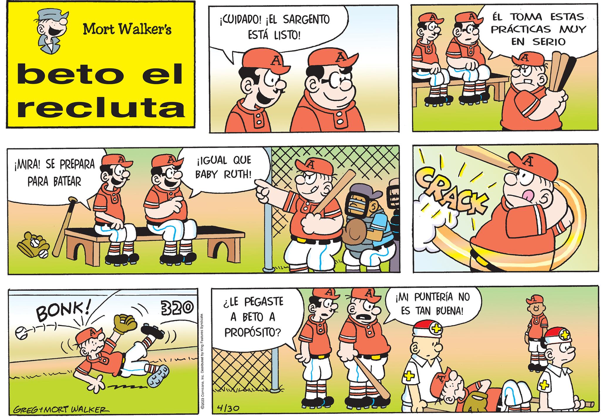 Font OCR: Mort Walker's beto el recluta ¡MIRA! SE PREPARA PARA BATEAR BONK! git GREGIMORT WALKER 320 ¡CUIDADO! ¡EL SARGENTO ESTÁ LISTO! A ¡IGUAL QUE BABY RUTH! ?2023 Comic anaInc. Distributed by King Features Syndicate. ¿LE PEGASTE A BETO A PROPÓSITO? 4/30 A ÉL TOMA ESTAS PRÁCTICAS MUY EN SERIO A CRACK ¡MI PUNTERÍA NO ES TAN BUENA! 70 A Mort Walker's beto el recluta ¡ MIRA ! SE PREPARA PARA BATEAR BONK ! git GREGIMORT WALKER 320 ¡ CUIDADO ! ¡ EL SARGENTO ESTÁ LISTO ! A ¡ IGUAL QUE BABY RUTH ! ?2023 Comic anaInc. Distributed by King Features Syndicate . ¿ LE PEGASTE A BETO A PROPÓSITO ? 4/30 A ÉL TOMA ESTAS PRÁCTICAS MUY EN SERIO A CRACK ¡ MI PUNTERÍA NO ES TAN BUENA ! 70 A