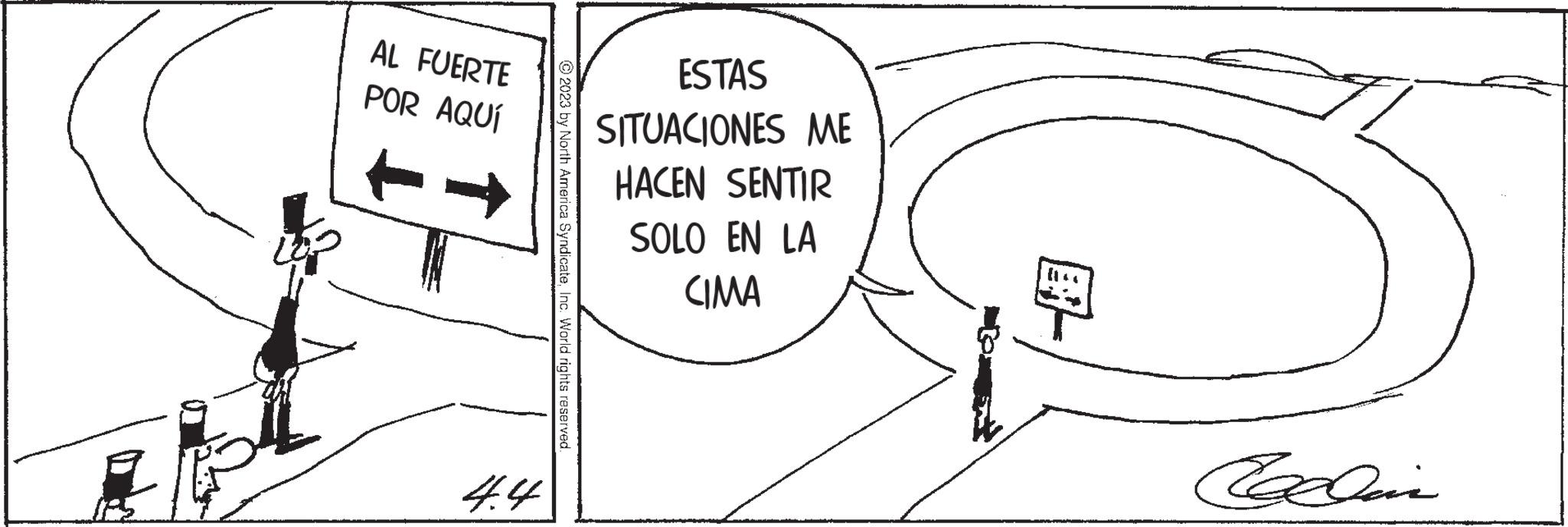 Happy OCR: AL FUERTE POR AQUÍ 4.4 © 2023 by North America SyndicateInc. World rights reserved. ESTAS SITUACIONES ME HACEN SENTIR SOLO EN LA CIMA {1+ AL FUERTE POR AQUÍ 4.4 © 2023 by North America SyndicateInc. World rights reserved . ESTAS SITUACIONES ME HACEN SENTIR SOLO EN LA CIMA { 1+