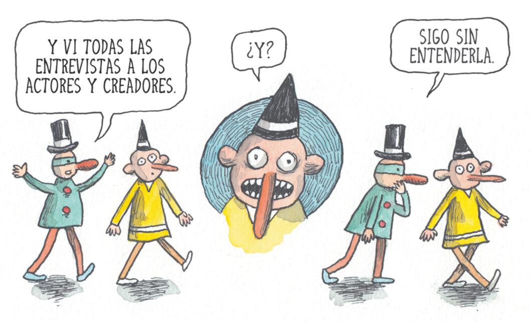 Font OCR: Y VI TODAS LAS ENTREVISTAS A LOS ACTORES Y CREADORES. ¿Y? SIGO SIN ENTENDERLA. V Y VI TODAS LAS ENTREVISTAS A LOS ACTORES Y CREADORES . ¿ Y ? SIGO SIN ENTENDERLA . V