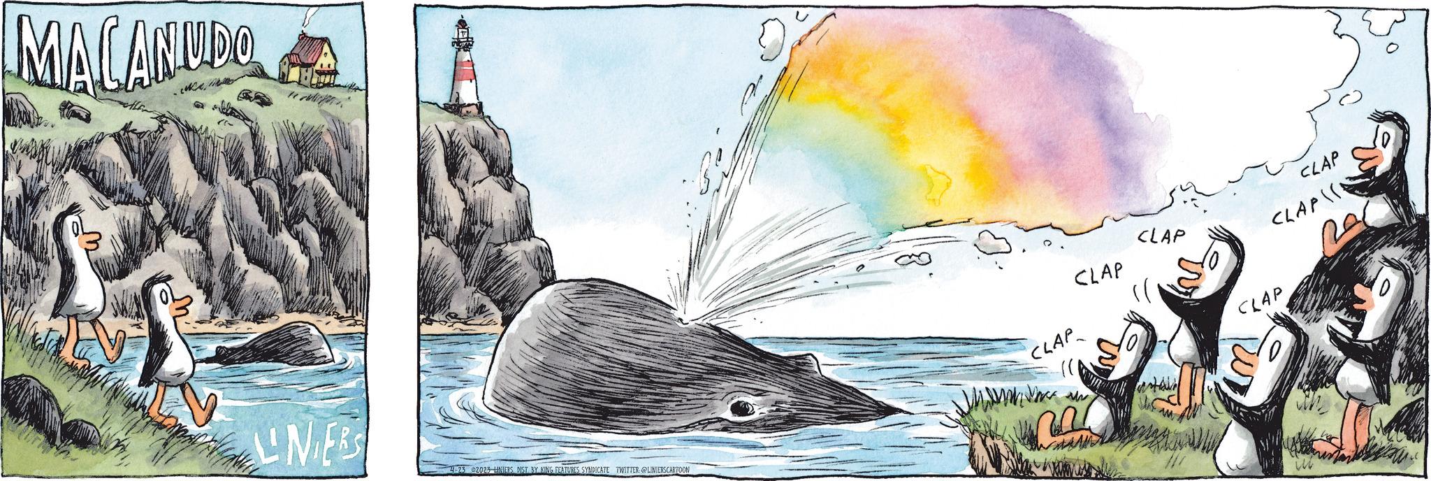 Marine mammal OCR: MACANUDO LINIERS 4-23 2023 LINIERSDIST. BY KING FEATURES SYNDICATE TWITTER @LINIERSCARTOON CLAP CLAP Val CLAP CLAP CLAPI CLAP 20 MACANUDO LINIERS 4-23 2023 LINIERSDIST . BY KING FEATURES SYNDICATE TWITTER @LINIERSCARTOON CLAP CLAP Val CLAP CLAP CLAPI CLAP 20