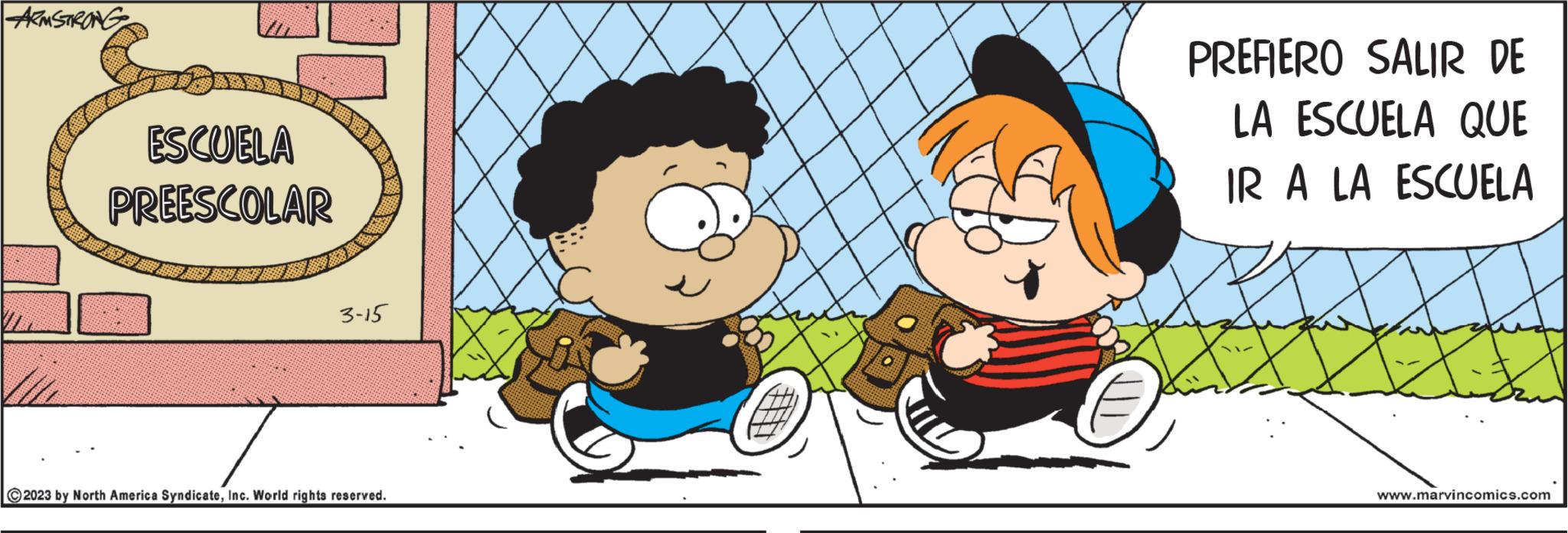 Interaction OCR: ARMSTRONG ESCUELA PREESCOLAR 3-15 ?2023 by North America SyndicateInc. World rights reserved. PREFIERO SALIR DE LA ESCUELA QUE IR A LA ESCUELA www.marvincomics.com ARMSTRONG ESCUELA PREESCOLAR 3-15 ?2023 by North America SyndicateInc. World rights reserved . PREFIERO SALIR DE LA ESCUELA QUE IR A LA ESCUELA www.marvincomics.com