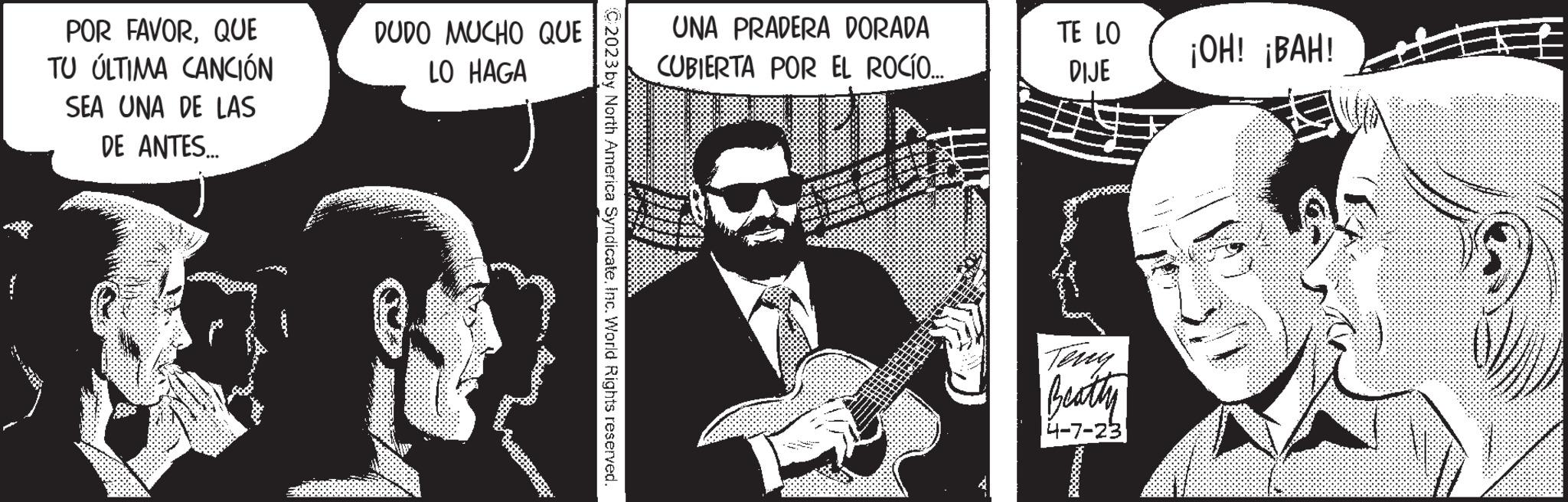 String instrument accessory OCR: POR FAVORQUE TU ÚLTIMA CANCIÓN SEA UNA DE LAS DE ANTES... DUDO MUCHO QUE LO HAGA UNA PRADERA DORADA CUBIERTA POR EL ROCÍO..... TE LO DIJE Beathy 4-7-23 ¡OH! ¡BAH! POR FAVORQUE TU ÚLTIMA CANCIÓN SEA UNA DE LAS DE ANTES ... DUDO MUCHO QUE LO HAGA UNA PRADERA DORADA CUBIERTA POR EL ROCÍO ..... TE LO DIJE Beathy 4-7-23 ¡ OH ! ¡ BAH !
