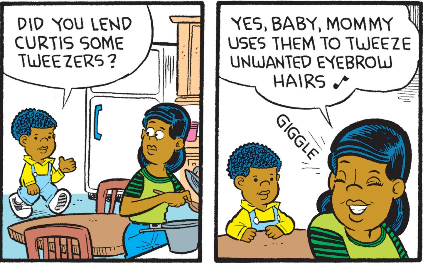 Parallel OCR: DID YOU LEND CURTIS SOME TWEEZERS? 4048 YESMOMMY USES THEM TO TWEEZE UNWANTED EYEBROW HAIRS ?? TE GIGGLE "l' DID YOU LEND CURTIS SOME TWEEZERS ? 4048 YESMOMMY USES THEM TO TWEEZE UNWANTED EYEBROW HAIRS ?? TE GIGGLE " l '
