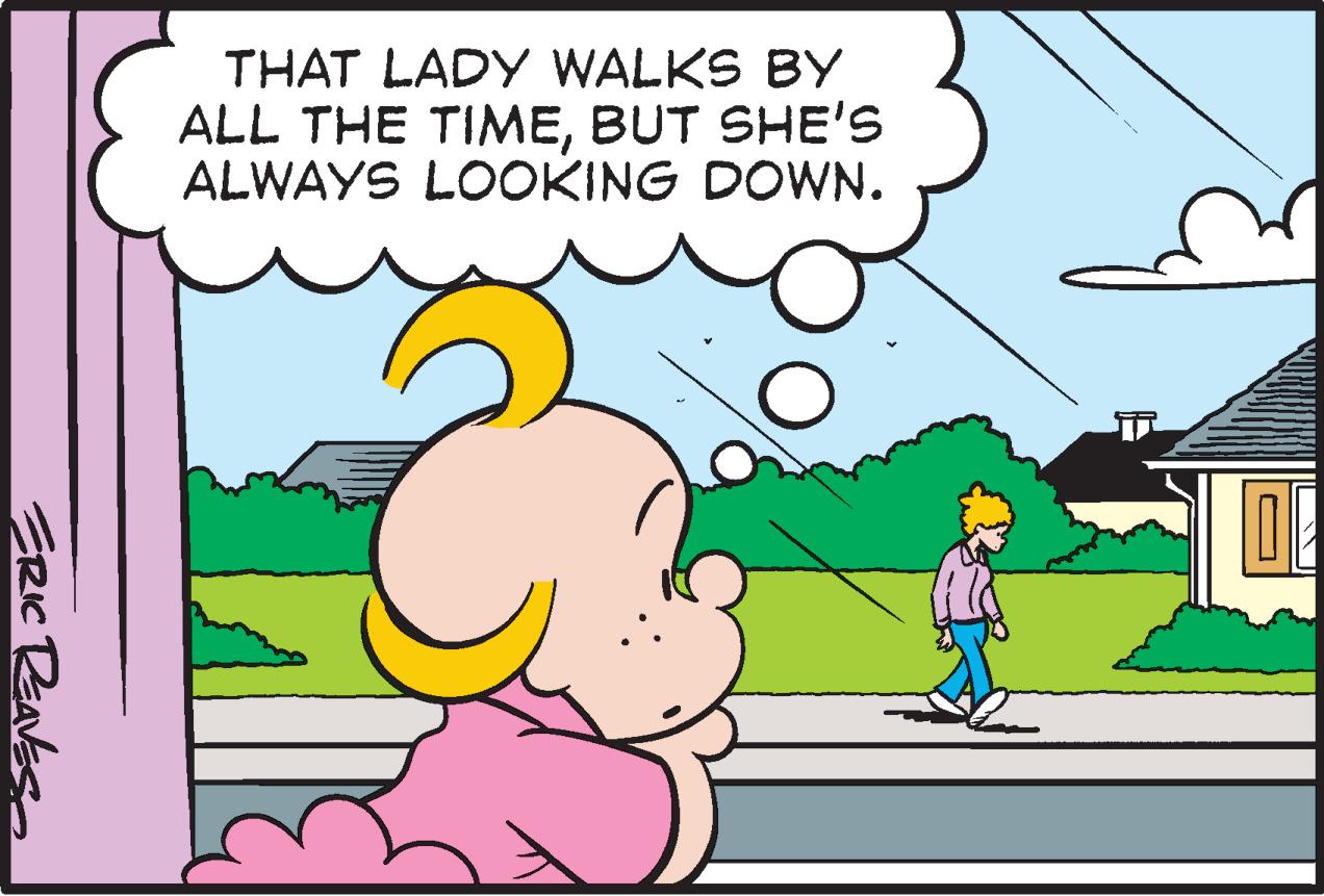Sharing OCR: ERIC REAVESO THAT LADY WALKS BY ALL THE TIMEBUT SHE'S ALWAYS LOOKING DOWN. ERIC REAVESO THAT LADY WALKS BY ALL THE TIMEBUT SHE'S ALWAYS LOOKING DOWN .
