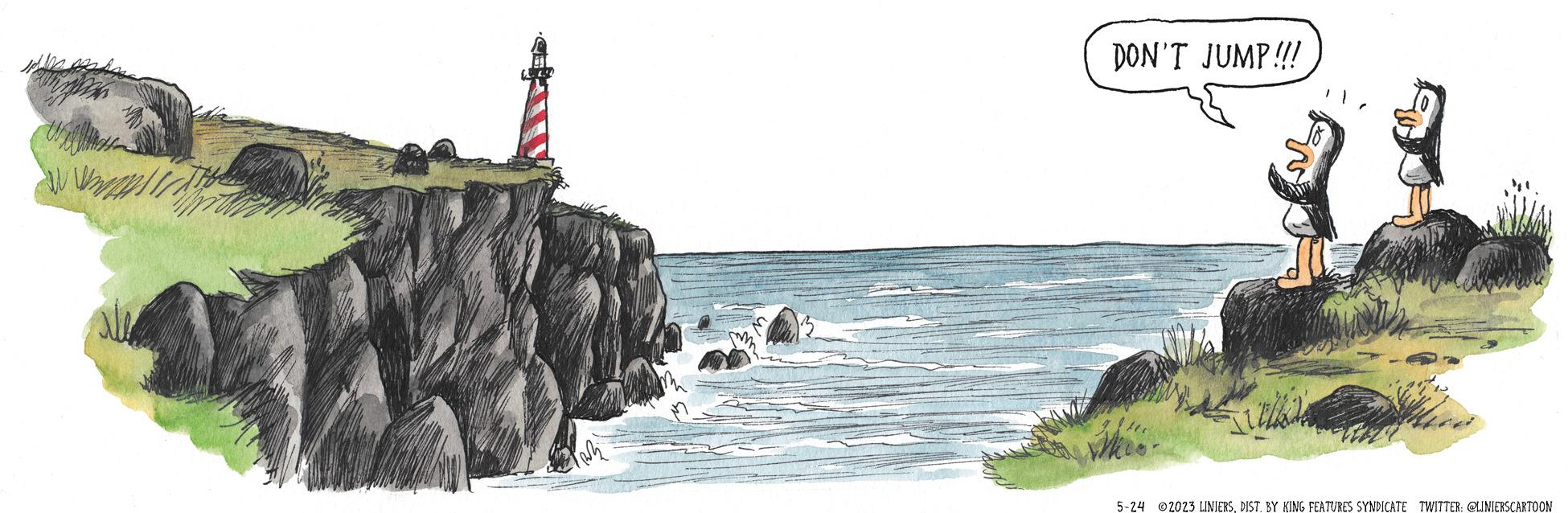 Landscape OCR: 2.4 Pak DON'T JUMP!!! 5-24 2023 LINIERSDIST. BY KING FEATURES SYNDICATE TWITTER: @LINIERSCARTOON 2.4 Pak DON'T JUMP !!! 5-24 2023 LINIERSDIST . BY KING FEATURES SYNDICATE TWITTER : @LINIERSCARTOON