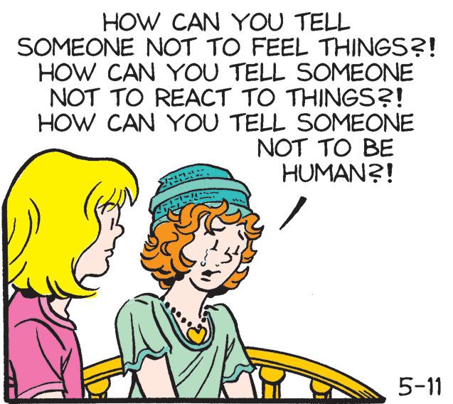 Font OCR: HOW CAN YOU TELL SOMEONE NOT TO FEEL THINGS?! HOW CAN YOU TELL SOMEONE NOT TO REACT TO THINGS?! HOW CAN YOU TELL SOMEONE NOT TO BE HUMAN?! 5-11 HOW CAN YOU TELL SOMEONE NOT TO FEEL THINGS ?! HOW CAN YOU TELL SOMEONE NOT TO REACT TO THINGS ?! HOW CAN YOU TELL SOMEONE NOT TO BE HUMAN ?! 5-11