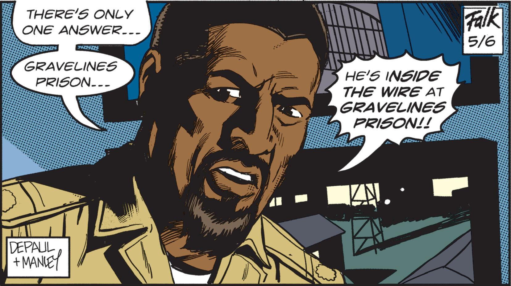 Pleased OCR: THERE'S ONLY ONE ANSWER... GRAVELINES PRISON... DEPAUL + MANLEY HE'S INSIDE THE WIRE AT GRAVELINES PRISON!! Falk 5/6 THERE'S ONLY ONE ANSWER ... GRAVELINES PRISON ... DEPAUL + MANLEY HE'S INSIDE THE WIRE AT GRAVELINES PRISON !! Falk 5/6