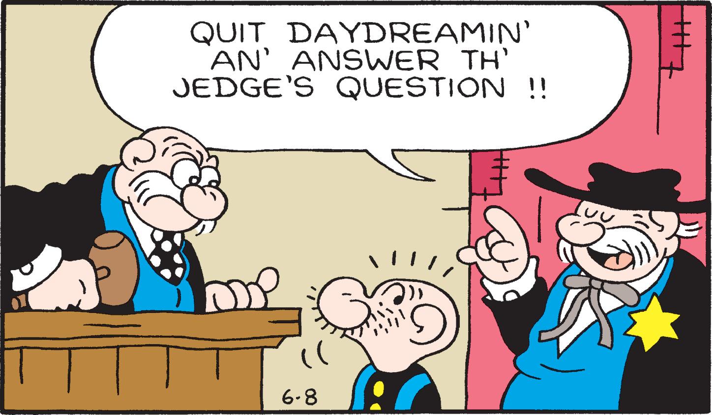 Happy OCR: QUIT DAYDREAMIN' AN' ANSWER TH' JEDGE'S QUESTION !! (l 6-8 2 QUIT DAYDREAMIN ' AN ' ANSWER TH ' JEDGE'S QUESTION !! ( l 6-8 2
