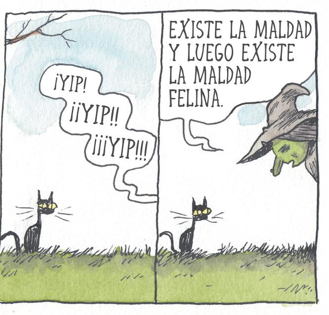 Drawing OCR: ¡YIP! ¡¡YIP!! iiiYIP!!! ? ?? EXISTE LA MALDAD Y LUEGO EXISTE LA MALDAD FELINA. E sund ¡ YIP ! ¡ ¡ YIP !! iiiYIP !!! ? ?? EXISTE LA MALDAD Y LUEGO EXISTE LA MALDAD FELINA . E sund