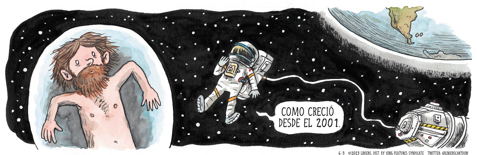 Sleeve OCR: Al COMO CRECIÓ DESDE EL 2001. 6-3 2023 LINIERSDIST. BY KING FEATURES SYNDICATE TWITTER: @LINIERS CARTOON Al COMO CRECIÓ DESDE EL 2001 . 6-3 2023 LINIERSDIST . BY KING FEATURES SYNDICATE TWITTER : @LINIERS CARTOON