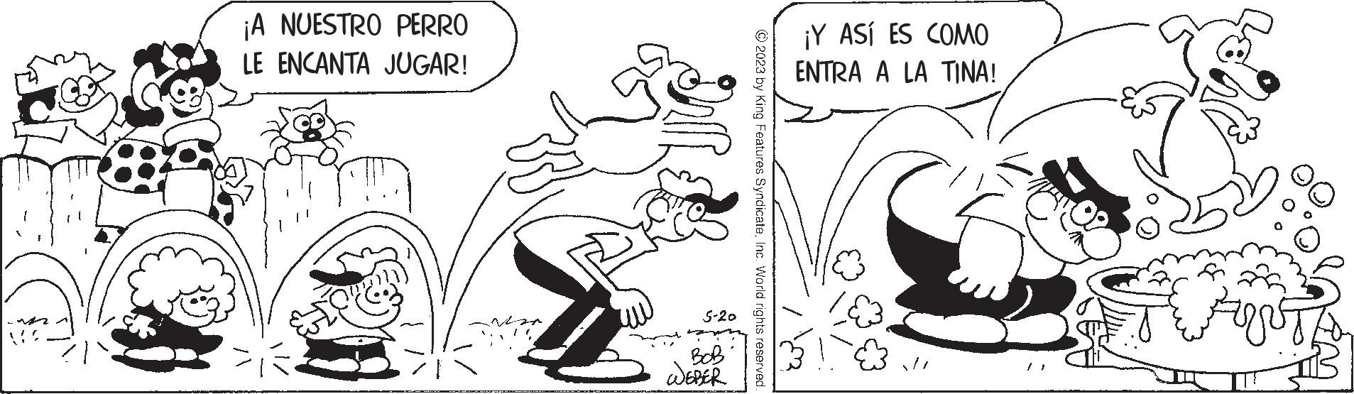 Gesture OCR: ¡A NUESTRO PERRO LE ENCANTA JUGAR! 5-20 BOB WEBER © 2023 by King Features SyndicateInc. World rights reserved ¡Y ASÍ ES COMO ENTRA A LA TINA! ¡ A NUESTRO PERRO LE ENCANTA JUGAR ! 5-20 BOB WEBER © 2023 by King Features SyndicateInc. World rights reserved ¡ Y ASÍ ES COMO ENTRA A LA TINA !