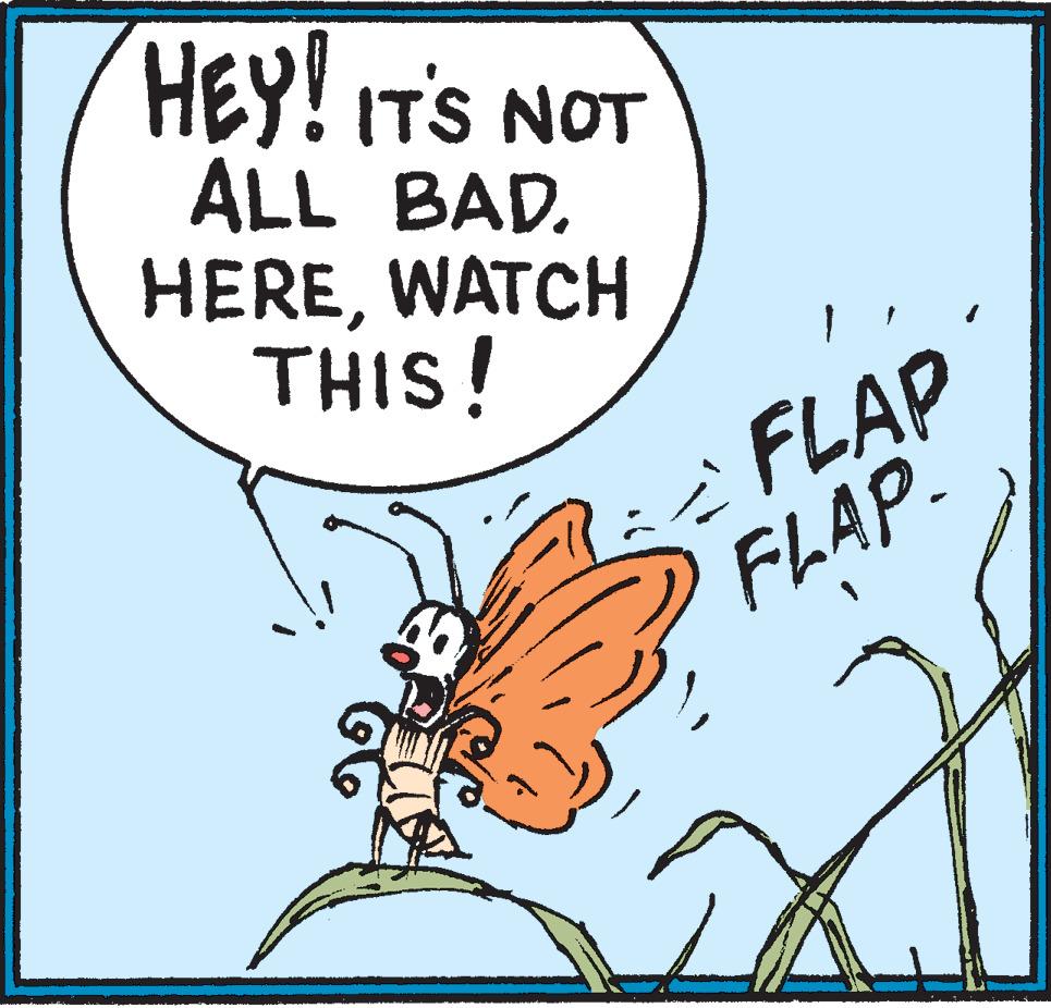 Pleased OCR: HEY! IT'S NOT ALL BAD. HEREWATCH THIS! FLAP FLAP- HEY ! IT'S NOT ALL BAD . HEREWATCH THIS ! FLAP FLAP