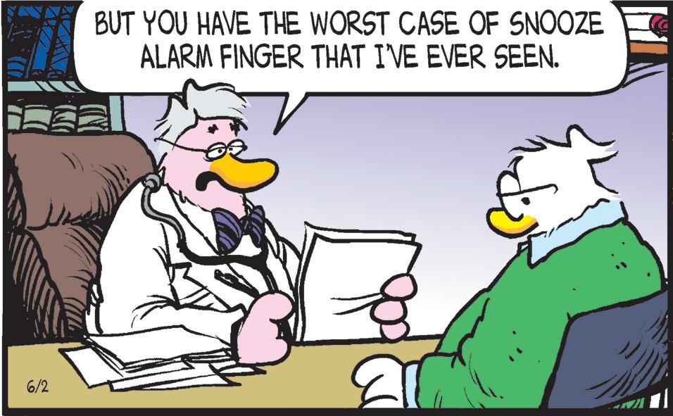 Conversation OCR: 6/2 BUT YOU HAVE THE WORST CASE OF SNOOZE ALARM FINGER THAT I'VE EVER SEEN. E 6/2 BUT YOU HAVE THE WORST CASE OF SNOOZE ALARM FINGER THAT I'VE EVER SEEN . E