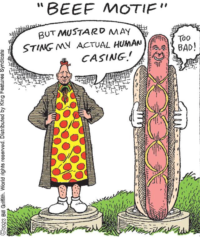 Art OCR: ©2023 Bill Griffith. World rights reserved. Distributed by King Features Syndicate "BEEF MOTIF" BUT MUSTARD MAY STING MY ACTUAL HUMAN CASING! wwwen Mall www. ANER ***** send www. B Too BAD! AL ?? ?? ?? ??? www. ( © 2023 Bill Griffith . World rights reserved . Distributed by King Features Syndicate " BEEF MOTIF " BUT MUSTARD MAY STING MY ACTUAL HUMAN CASING ! wwwen Mall www . ANER ***** send www . B Too BAD ! AL ?? ?? ?? ??? www . (