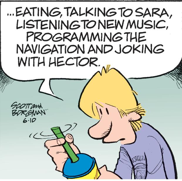 Line OCR: ...EATINGPROGRAMMING THE NAVIGATION AND JOKING WITH HECTOR. SCOTT and BORGMAN 6.10 ... EATINGTALKING TO SARALISTENING TO NEW MUSICPROGRAMMING THE NAVIGATION AND JOKING WITH HECTOR . SCOTT and BORGMAN 6.10