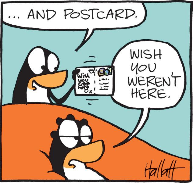 Thumb OCR: AND POSTCARD. to Wish WISH you WEREN'T HERE. Hallatt AND POSTCARD . to Wish WISH you WEREN'T HERE . Hallatt