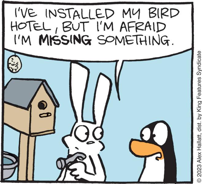 Gesture OCR: I'VE INSTALLED MY BIRD HOTELBUT I'M AFRAID I'M MISSING SOMETHING. O 2023 Alex Hallattdist. by King Features Syndicate I'VE INSTALLED MY BIRD HOTELBUT I'M AFRAID I'M MISSING SOMETHING . O 2023 Alex Hallattdist . by King Features Syndicate