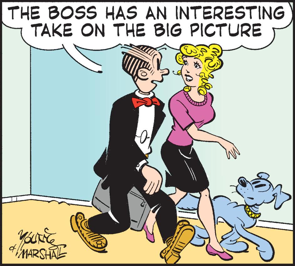 Fun OCR: THE BOSS HAS AN INTERESTING TAKE ON THE BIG PICTURE your te & MARSHAL o THE BOSS HAS AN INTERESTING TAKE ON THE BIG PICTURE your te & MARSHAL o